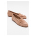 LuviShoes F02 Women's Dark Beige Suede Genuine Leather Flats.