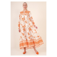 Bigdart 1947 Patterned Hijab Dress - Orange