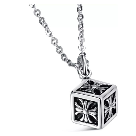 Přívěsek z chirurgické oceli - Kostka řádu templářů - Model včetně řetízku 2 mm / 60 cm