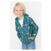 Trendyol Oil Boy Hoodie With Pocket Dinosaur Patterned Raincoat