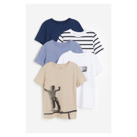 H & M - Bavlněné tričko 5 kusů - bílá