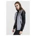 Dámská mikina zip // Urban classics Ladies Diamond Leather Imitation Sleeve Zip Hoody gry/blk