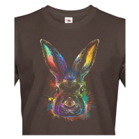 Pánské tričko se stylovým potiskem duhový králík