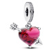 Pandora Půvabný stříbrný přívěsek Prostřelené srdce šípem 793085C01