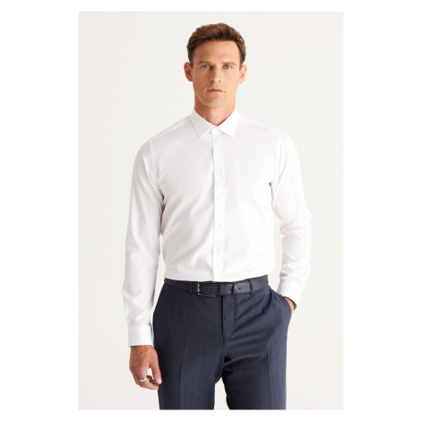 ALTINYILDIZ CLASSICS Men's White Non-iron Non-iron Slim Fit Slim Fit 100% Cotton Shirt. AC&Co / Altınyıldız Classics