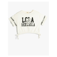 Koton Crop Oversize Lola Bunny T-Shirt Licensed Elastic Waist, Tie Cotton Cotton