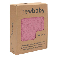 Bambusová pletená deka New Baby se vzorem 100x80 cm pink