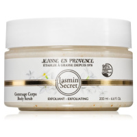 Jeanne en Provence Jasmin Secret jemný tělový peeling s parfemací pro ženy 200 ml
