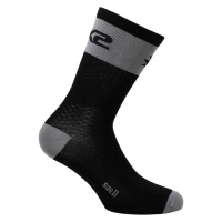 SIX2 Cyklistické ponožky klasické - SHORT LOGO - černá/šedá