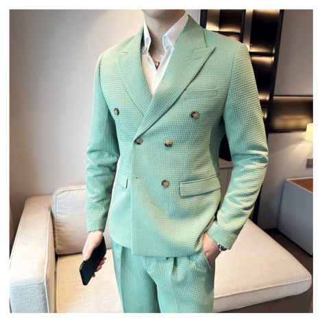 Elegantní dvoudílný pánský oblek s dvouřadým sakem