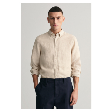 KOŠILE GANT SLIM LINEN SHIRT DRY SAND