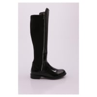 DGN 504 Women's Back Stretch Zip Up Knee High Flats Boots.