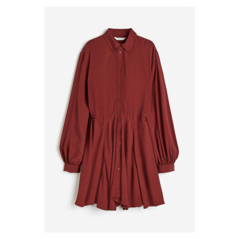H & M - Krepové košilové šaty - červená H&M