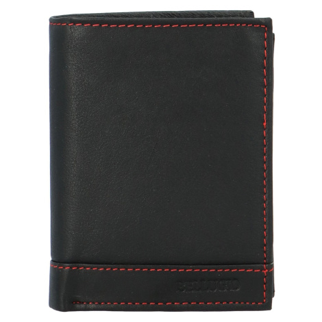 Pánská kožená peněženka na výšku Bellugio Deamon, černo-červená