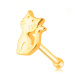 Zlatý 9K piercing do nosu - kočička se zvednutým ocáskem