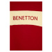 Dětská bavlněná mikina United Colors of Benetton červená barva, vzorovaná