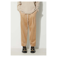 Manšestrové kalhoty Drôle de Monsieur Le Pantalon Cropped Corduroy béžová barva, C-BP101-CO076-B