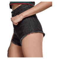 kraťasy dámské URBAN CLASSICS - Denim Hotpants - black washed