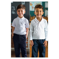 Trendyol White Unisex 2-Piece Polo Collar Set T-Shirt