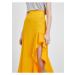 Žlutá dámská maxi sukně s rozparkem Trendyol
