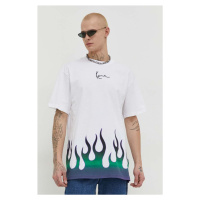 Bavlněné tričko Karl Kani bílá barva, s potiskem