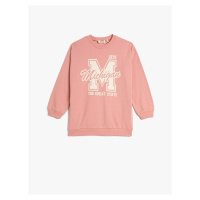 Koton College Sweatshirt Raised Crew Neck Long Sleeve