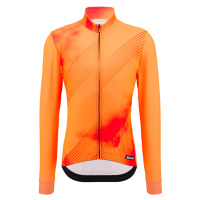 SANTINI Cyklistický dres s dlouhým rukávem zimní - PURE DYE - oranžová