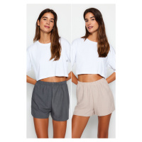 Trendyol Beige-Multicolor 2 Pack Woven Shorts