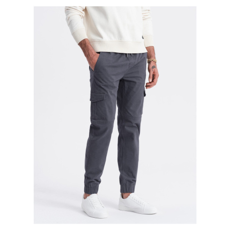 Ombre Men's JOGGERS pants with zippered cargo pockets - graphite