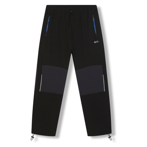 Pánské softshellové kalhoty KUGO HK7587, černá / modré zipy Barva: Černá