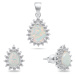 Brilio Silver Okouzlující set šperků s opály SET244W (náušnice, přívěsek)