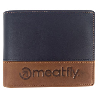 Meatfly kožená peněženka Eddie Premium Navy/Brown | Modrá