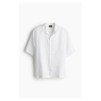 H & M - Lněná košile resort Relaxed Fit - bílá