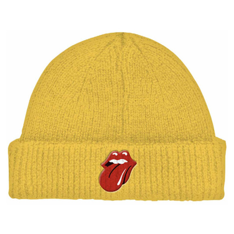 Rolling Stones zimní kulich, 72 Tongue Roll Up Mustard Yellow RockOff