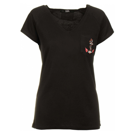 Karl Lagerfeld dámské tričko s kotvou černé