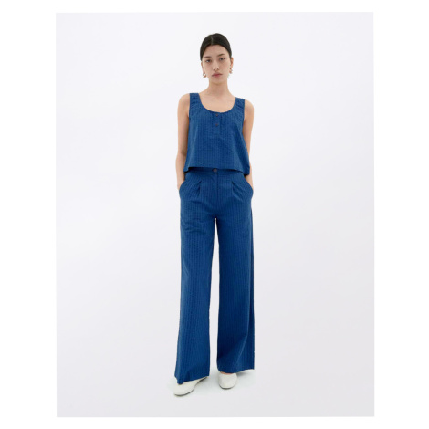Thinking MU Cobalt Seersucker Manolity Pants BLUE