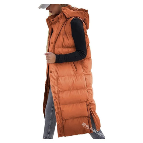 Dlouhá prošívaná vesta na zimu