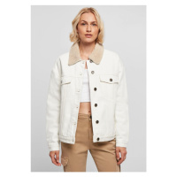 Ladies Oversized Sherpa Denim Jacket - offwhite raw