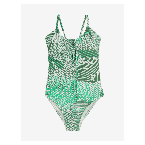 Zelené dámské vzorované jednodílné plavky Marks & Spencer