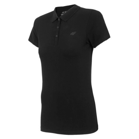 4F WOMEN'S T-SHIRT Dámské tričko s límečkem, černá, velikost