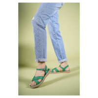 Riccon Women's Sandals 0012059 Green Skin