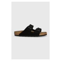 Semišové pantofle Birkenstock Arizona pánské, černá barva, 1027152