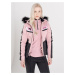 Černo-růžová dámská lyžařská bunda s kapucí a umělým kožíškem Dare 2B Dynamite