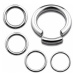 Piercing z nerezavějící oceli - hladký lesklý kroužek, stříbrná barva - Rozměr: 2,4 mm x 12 mm