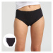 DIM BODY TOUCH HIGH BRIEF 2x - Women's cotton panties with a higher waist 2 pcs - black - white