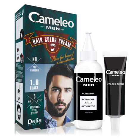 Delia Cosmetics Cameleo Men barva na vlasy odstín 1.0 Black 30 ml