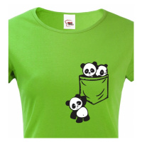 Dámské tričko Pandy v kapse - stylový originál
