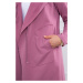 Volná bunda s kapucí tmavě růžová