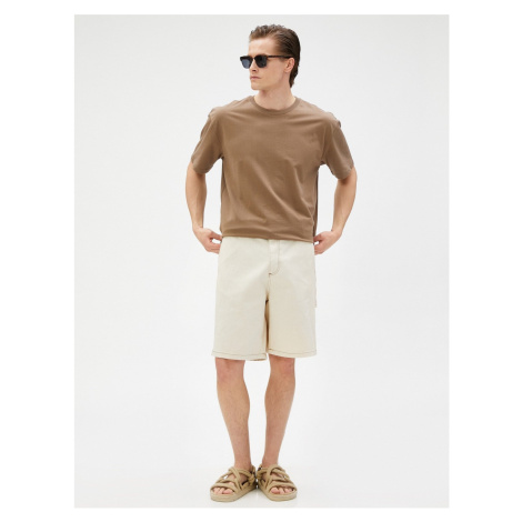 Koton Cargo Shorts with Pockets Stitching Detailed and Buttoned Cotton