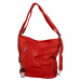 Moderní dámský koženkový kabelko batoh, červený